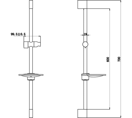 Штанга душевая Bravat D141C-1 00026355