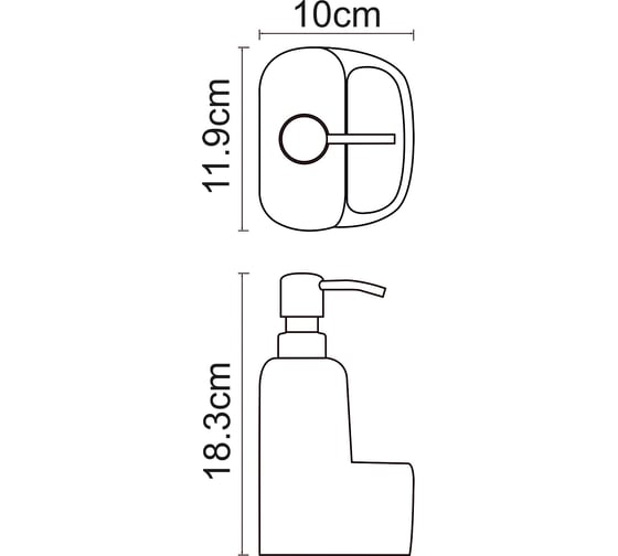 Дозатор с емкостью для губки WasserKraft K-8499BLACK