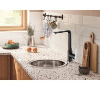 Смеситель для кухни ARGOTECH OLIMP NEW, хром/чёрный, d-35 43308