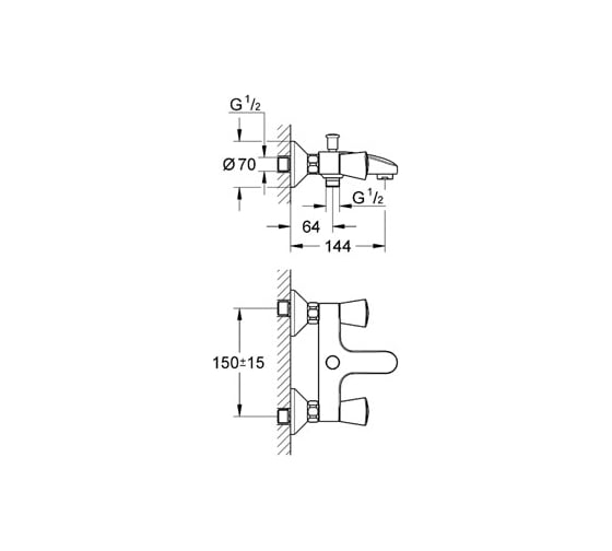 Смеситель для ванны GROHE COSTA S 25483001