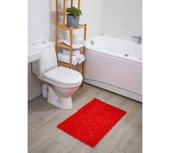 Коврик для ванной комнаты AquaDomer "Макароны", 50х80 Coral коралловый Coral5080