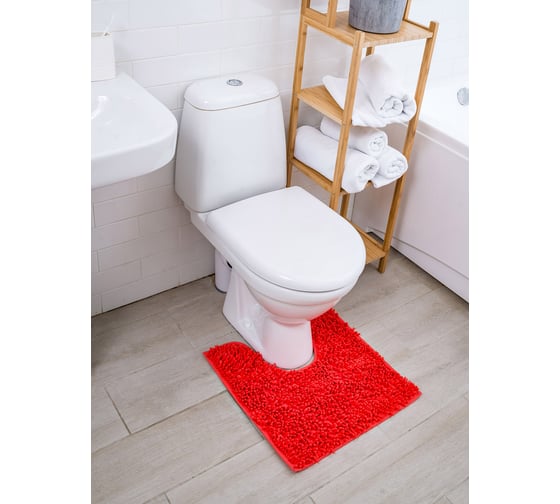 Коврик с вырезом AquaDomer "Макароны", 50х50 Coral коралловый Coral5050