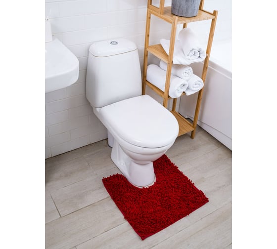 Коврик с вырезом AquaDomer "Макароны", 50х50 Maroon бордовый Maroon5050