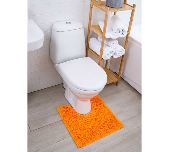 Коврик с вырезом AquaDomer "Макароны", 50х50 Orange оранжевый Orange5050