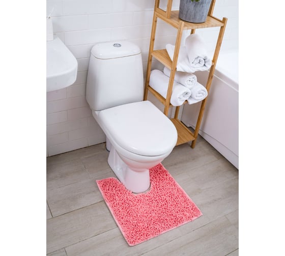 Коврик с вырезом AquaDomer "Макароны", 50х50 Pink розовый Pink5050