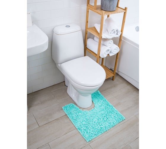 Коврик с вырезом AquaDomer "Макароны", 50х50 Turquoise бирюзовый Turquoise5050