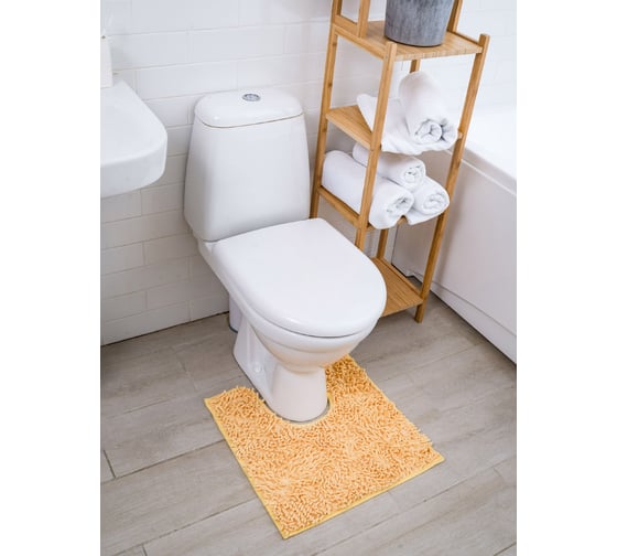 Коврик с вырезом для туалета Roomis Макароны 50х50 см 50x50Yellow