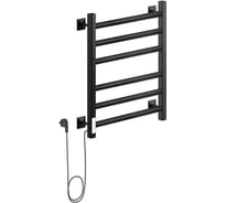 Электрический полотенцесушитель Ника кабельный STEP-3 60/50 RAL9005 черный матовый левый тэн STEP-3 60/50 черн мат лев