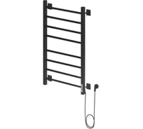Электрический полотенцесушитель Ника кабельный STEP-3 80/50 RAL9005 черный матовый правый тэн STEP-3 80/50 черн мат прав
