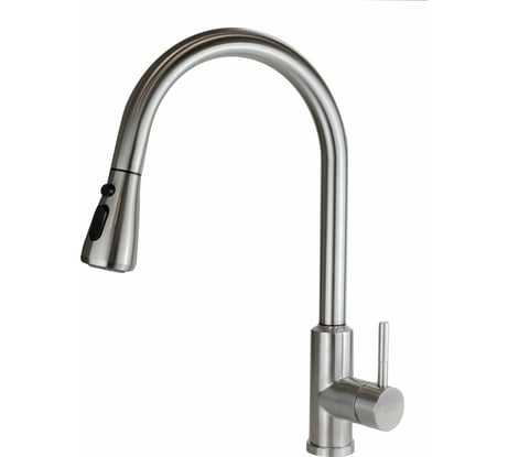 Смеситель для кухни ESKO R-излив, вытяжной, touch element, нержавеющая сталь TSS519
