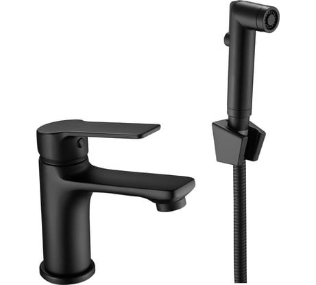 Смеситель с гигиеническим душем ESKO Singapore black с аксессуарами SB27H