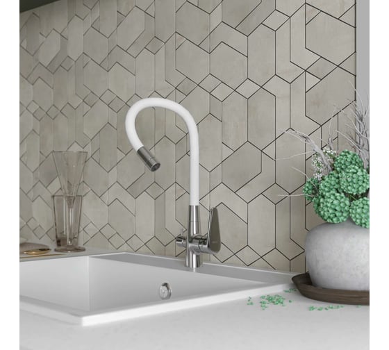 Смеситель для кухни ESKO Coral с подключением к фильтру, белый CL03W