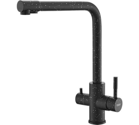 Смеситель для кухни ESKO Granite Black с подключением к фильтру, Г-излив GR 05 B