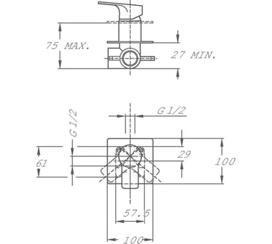 Смеситель одноходовой скрытого монтажа для ванны и душа TEKA MANACOR 842411200