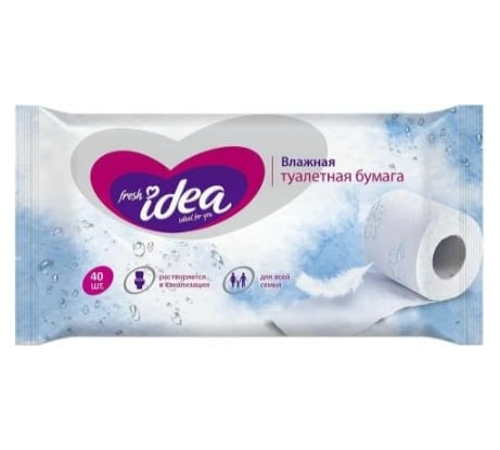 Туалетная бумага Fresh idea влажная упак 40 листов  218411