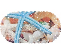 Противоскользящий коврик в ванну SUNSTEP «Океан» овальный 67x36см, 39-761