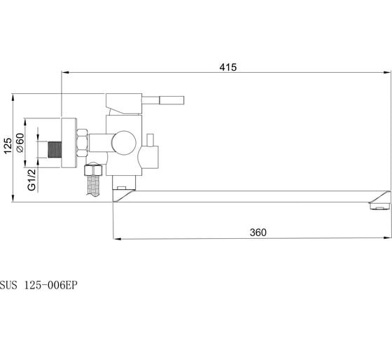 Смеситель для ванны РМС 35 SUS125-006EP
