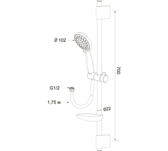 Душевой комплект LATUNO L80049 EAN 1600000797789