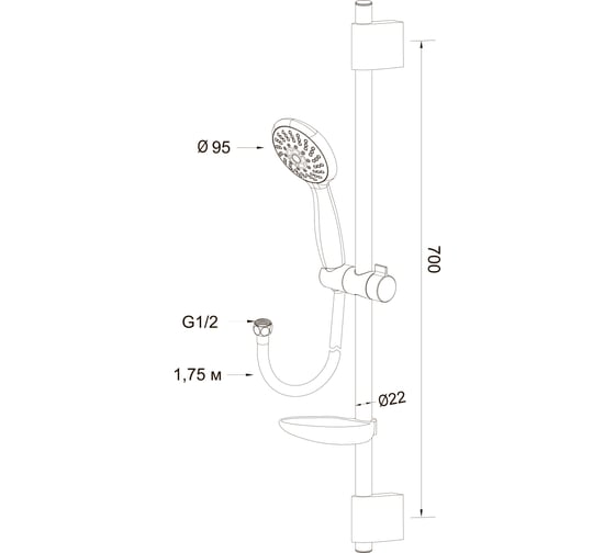 Душевой комплект LATUNO L80045 EAN 1600000797741