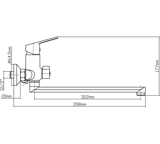 Комплект смесителя для ванны/душа LATUNO L10404 EAN 1600000797550