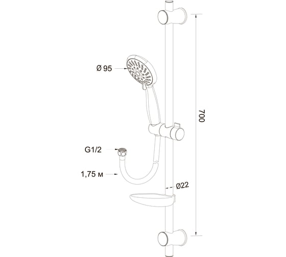 Душевой комплект LATUNO L80051 EAN 1600000797802
