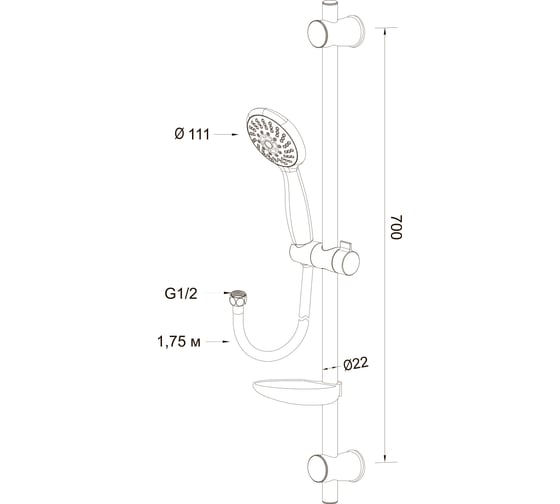 Душевой комплект LATUNO L80046 EAN 1600000797758