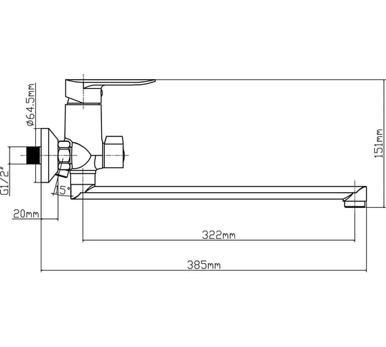 Комплект смесителя для ванны/душа LATUNO L10604, EAN 1600000797642