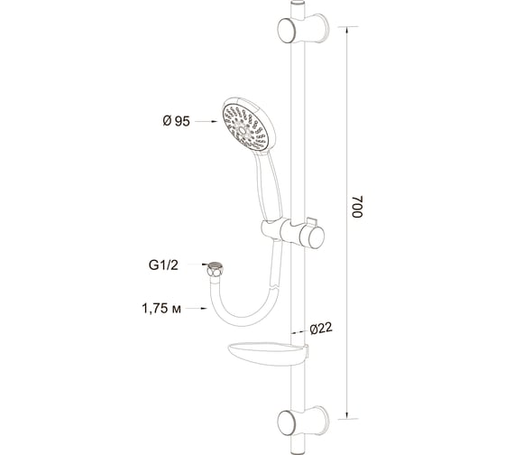 Душевой комплект LATUNO L80044 EAN 1600000797734