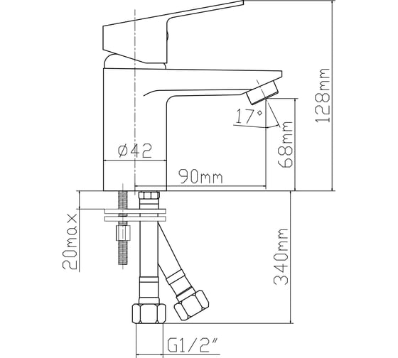 Смеситель для раковины LATUNO L10301, EAN 1600000797468