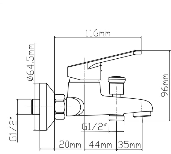 Комплект смесителя для ванны/душа LATUNO L10003, EAN 1600000797338