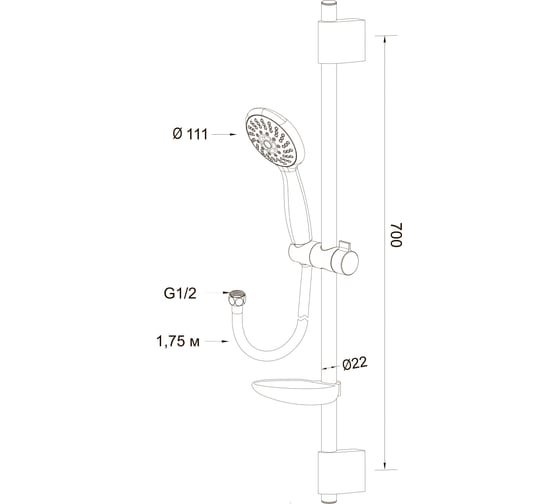 Душевой комплект LATUNO L80047 EAN 1600000797765