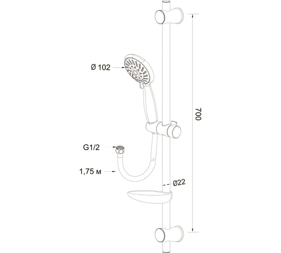 Душевой комплект LATUNO L80048 EAN 1600000797772