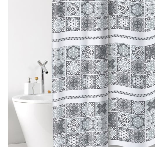 Шторка в ванную комнату Bacchetta 180x200 см, Cementine, серый 6900 1