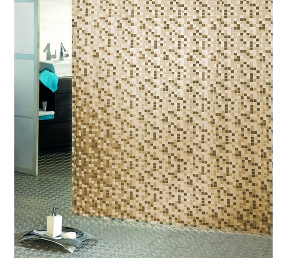 Шторка в ванную комнату Bacchetta 180x200 см, Mosaico, бежевый 3011 1