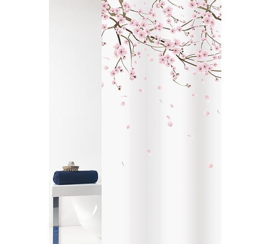 Шторка в ванную комнату Bacchetta 180x200 см, Sakura 7825