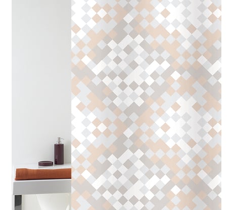 Шторка в ванную комнату Bacchetta 240x200 см, Fragmmento, бежевый 6041