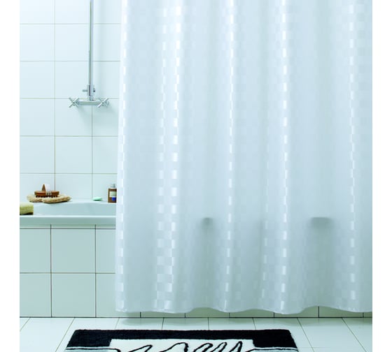 Шторка в ванную комнату Bacchetta 240x200 см, Quadretto, белый 4062