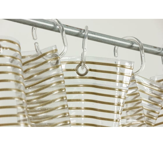 Шторка в ванную комнату Meiwa 182x182 см, Linea, золото 7173