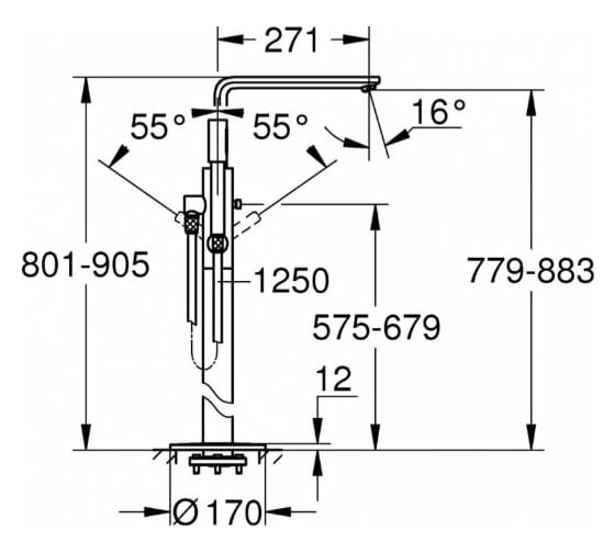 Смеситель для свободностоящей ванны Grohe Lineare New 23792DC1