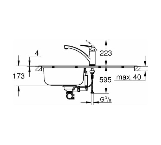 Набор: смеситель, мойка Grohe Eurosmart K200 31565SD1