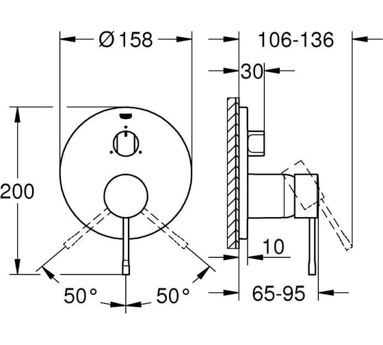 Смеситель для ванны GROHE Essence 3 положения, теплый закат, глянец 24092DA1