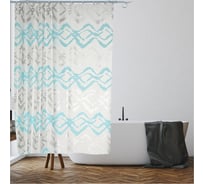 Штора для ванной комнаты PERFECTO LINEA Secret 180x180 см, с кольцами, морская волна 36-118004