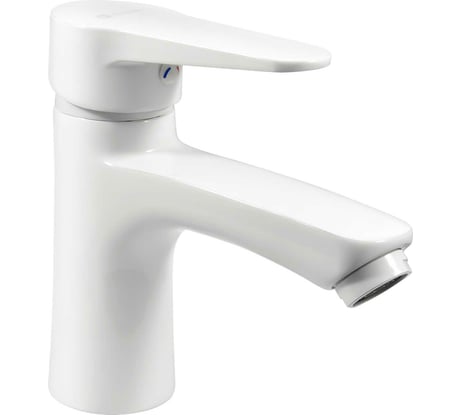 Смеситель для умывальника Juguni белый с лит. изливом, картридж 35 мм, подводка, креп. гайка, 0402.158