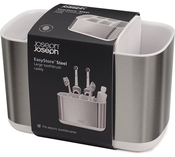 Органайзер для зубных щеток Joseph Joseph EasyStore Steel, 13x9.5x17.5 см, белый 70531