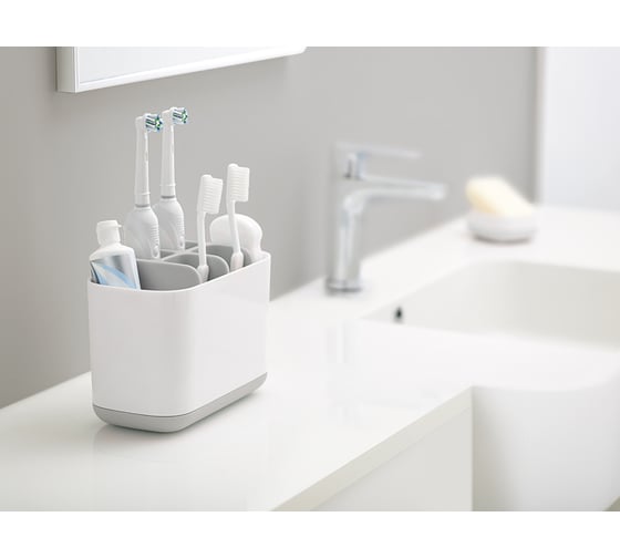 Органайзер для зубных щеток Joseph Joseph EasyStore, 13x9.5x17.5 см, бело-серый 70510