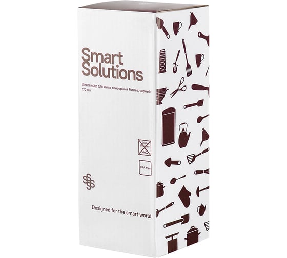 Сенсорный диспенсер для мыла Smart Solutions Furnes, 170 мл, черный WNM-SS-DSPFRN-ABS-BLK