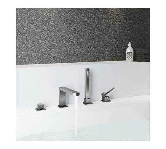 Смеситель для ванны GROHE Plus на 4 отверстия, темный графит матовый 29307AL3