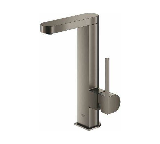 Смеситель для раковины GROHE Plus сливной гарнитур, поворотный излив, L-Size, темный графит матовый 23851AL3