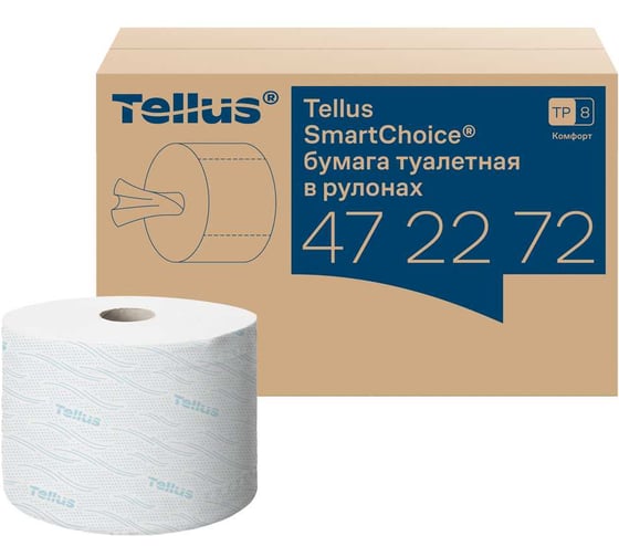Туалетная бумага в рулонах Tellus SmartOne T8 8 рулонов в упаковке арт.472272 25241