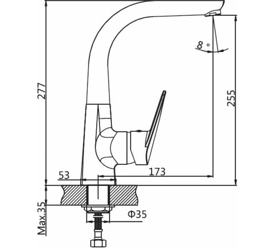 Смеситель для кухни AV Engineering Lt AVCID4-B557-611